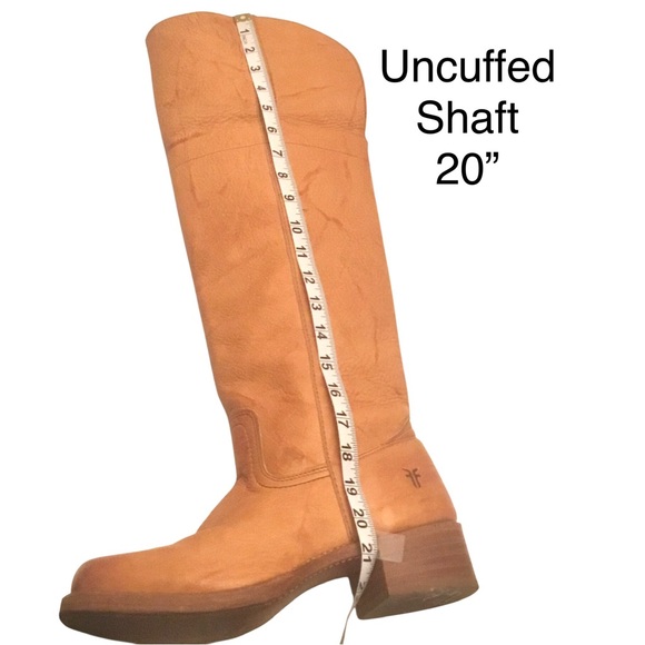 FRYE Campus Knee High OTK 80’s Tall Fold Down Cuff Leather Saddle Boots Size 10 - Picture 12 of 16